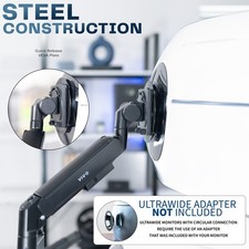VIVO Pneumatic Dual Ultrawide Computer Monitor Desk Mount with Extension Pole