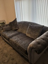 Beautiful 3 Seater Sofa In Steel Grey. Ex Con.