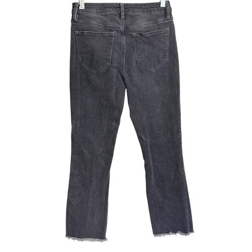 Free People Womens Frayed Hem Cropped Jeans Gray Size 26 High Rise Stretch Denim - Picture 2 of 6