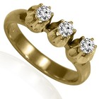 10k Solid Yellow Gold Genuine Lab Grown Diamond Ring 4 to 9 — photo 1