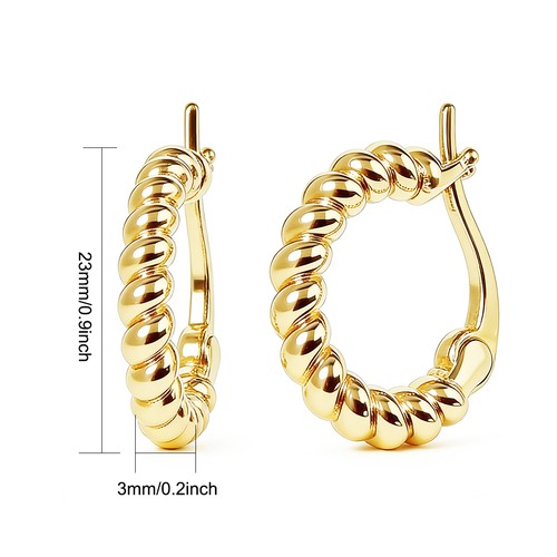 14K Gold Chunky Hoop Earrings Simple Hypoallergenic Jewelry for Her 15/19/23mm