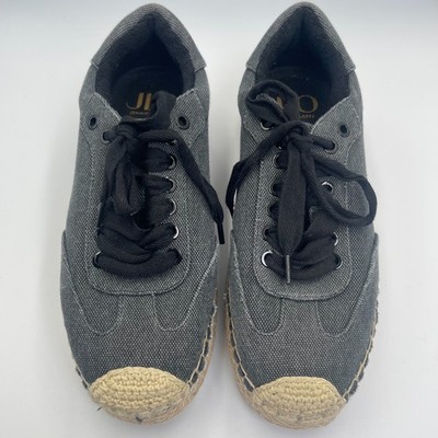 JLO Jennifer Lopez Womens Size 7M Black Platform Espadrille Sneakers