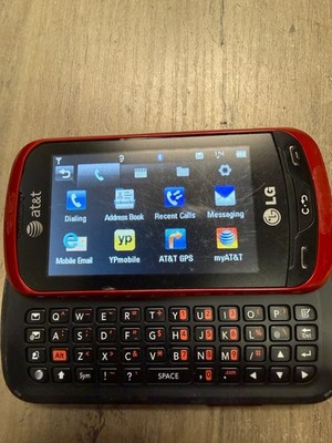LG Xpression / Expression C395 Red Black ( AT&T ) Keyboard Cell Phone Only