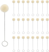 25 Pieces Wool Daubers Ball Brush Leather Dye Tool with Metal Handle, Wool Balls