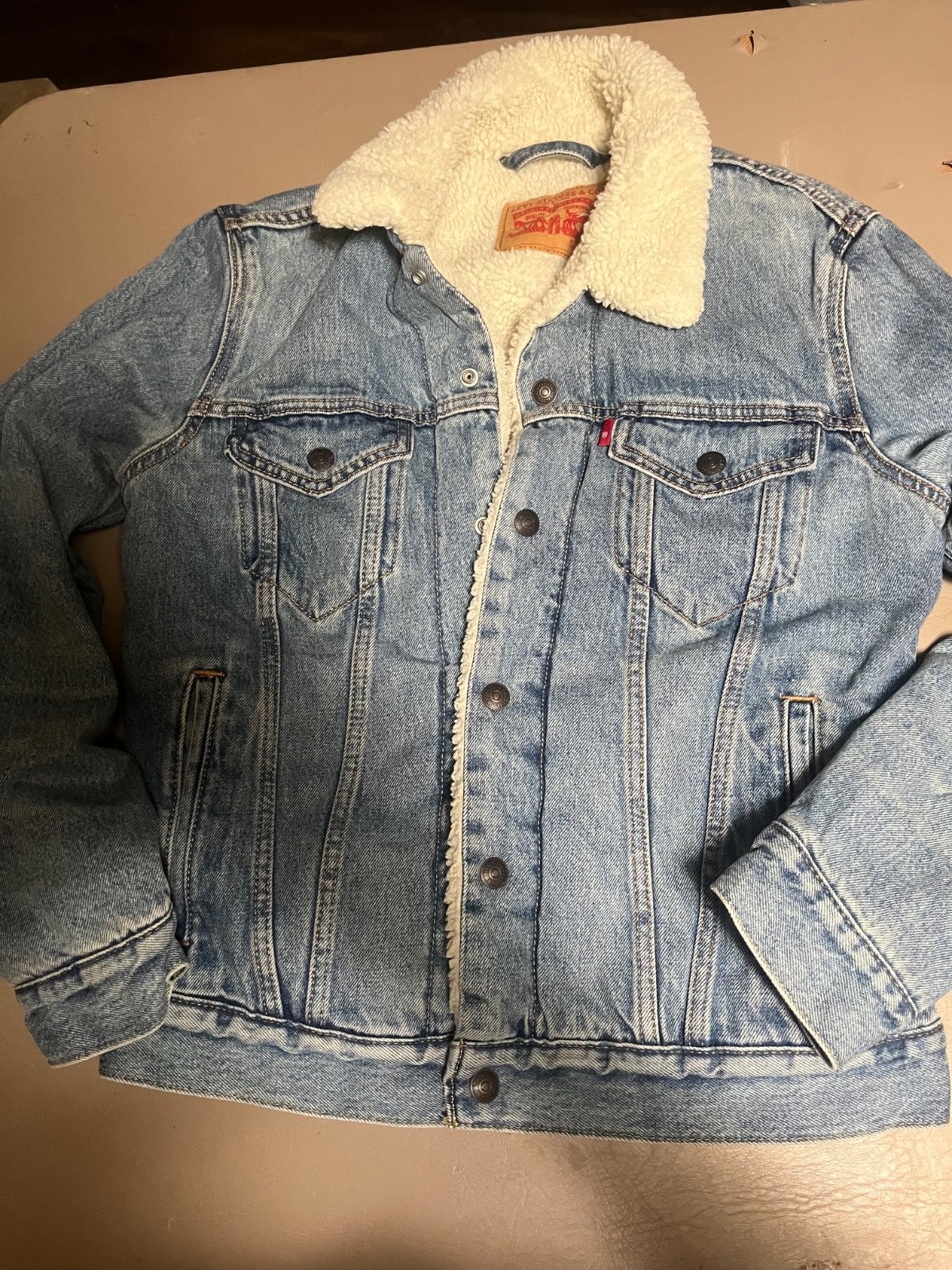 Levis Sherpa Denim Trucker Jacket Size Small Men’s