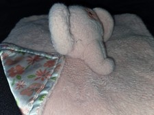 Parents Choice Baby Lovey Pink Elephant Security Blanket Floral Satin Back