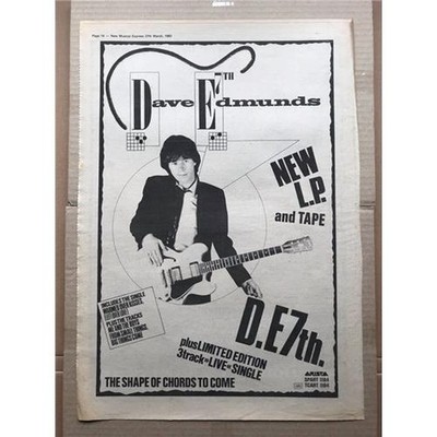 DAVE EDMUNDS D.E.7TH POSTER SIZED original music press advert from 1982 - printe