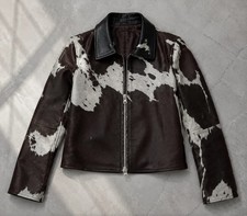 Image of Genuine Cowhide Leather Jacket for Women Natural Hair-On Cowhide Luxury Edition