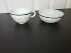 Vintage Pyrex (Corning) Double Green Stripe Cup & Bowl