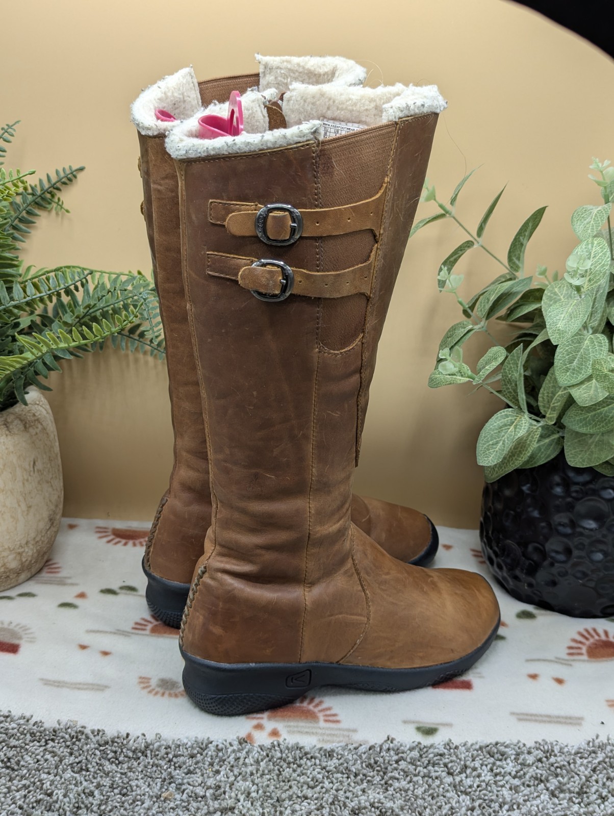 Stivali alti Keen Bern Baby Bern in pelle marrone da donna taglia 5 giovani 3 3 5