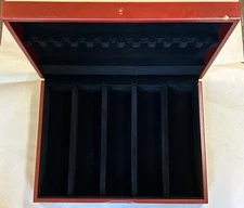 New Cutco(?) #91C Tableware Storage Chest 15" x 11" x 3" Cherry Colored Wood