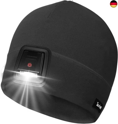 Taximi Wintermütze mit Lampe - Sport Mütze LED Beanie Herren Damen, Beleuchtet M