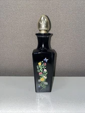 Avon Black Floral Cologne Bottle Empty
