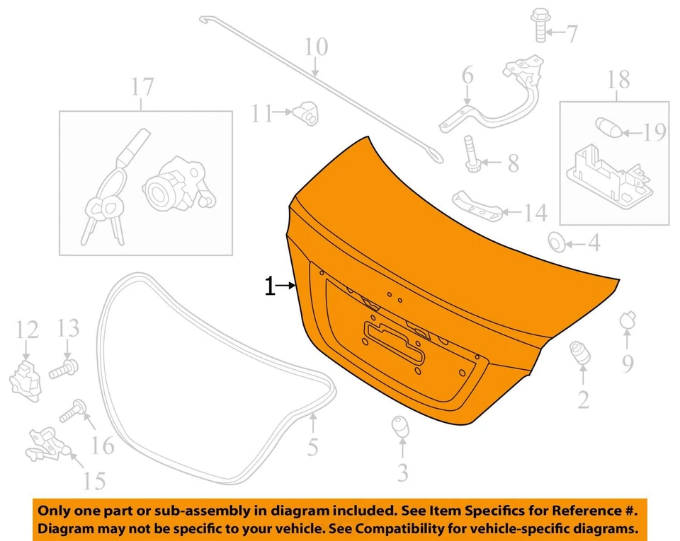 (LOCAL PICKUP ONLY) Trunk/Hatch/Tailgate Sedan Fits 12-17 ACCENT 2592215 Foto 3 de 4