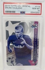 2019 Topps UCL Crystal Erling Haaland #113 RC PSA 10