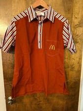COMPLETE Mens 1970s McDonald's Uniform - Shirt, Pants, Hat Name Tag