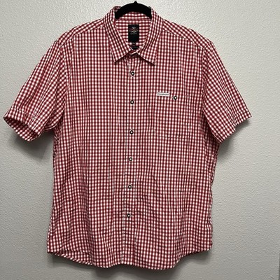 Stockerpoint Red White Men's XXL Shirt Cotton Blend Short Sleeve Gingham Check