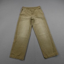 Free People Pants Womens 4 Khaki Beige Cotton Canvas Chino Utility Relaxed Faded