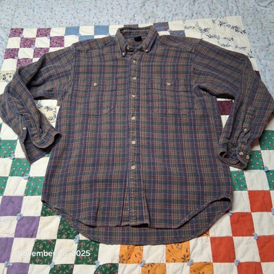 #ad Vintage Northern Isles Flannel Button Down Shirt Mens Size Medium Plaid $15.98