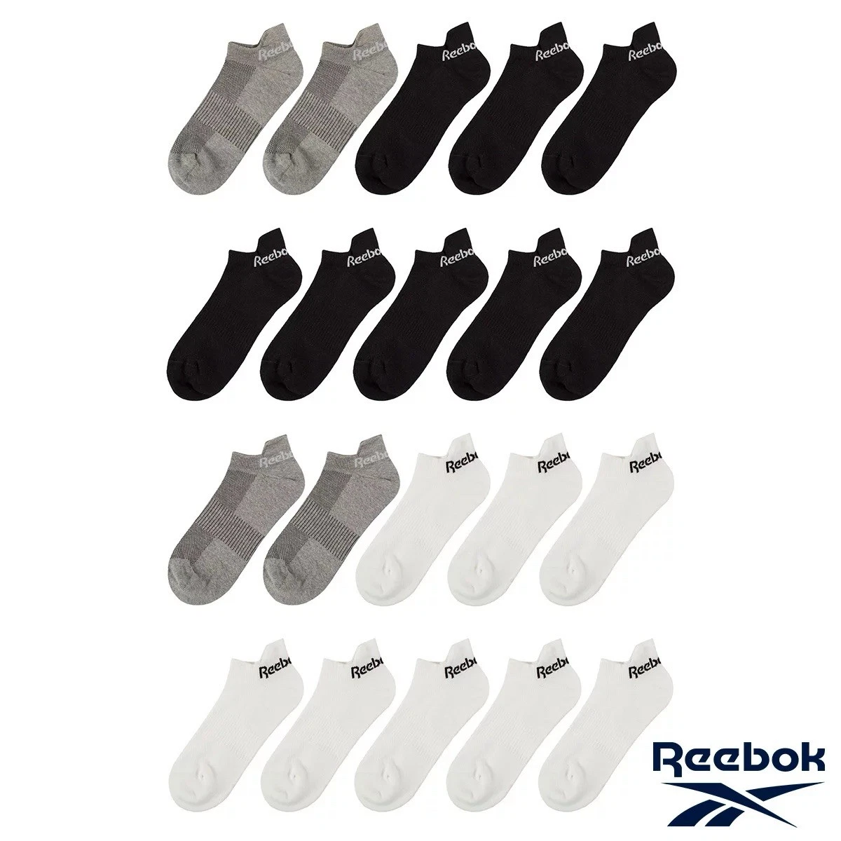 Reebok Men's Trainer Low Cut Sock 10 Pack In 2 Colours and In 2 Sizes New
