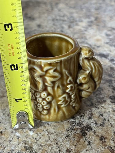 Vintage MCM Art Pottery Squirrel Tree Acorn Toothpick Holder Small Container - Picture 12 of 13