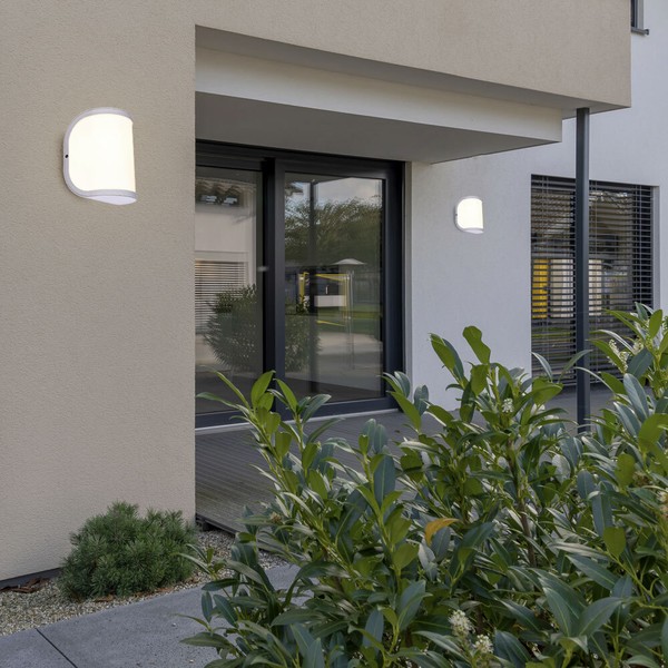Wandleuchte AußEnleuchte Wandlampe Terrasse Hauswand IP44 Weiß Opal E27 H 20 Cm-image