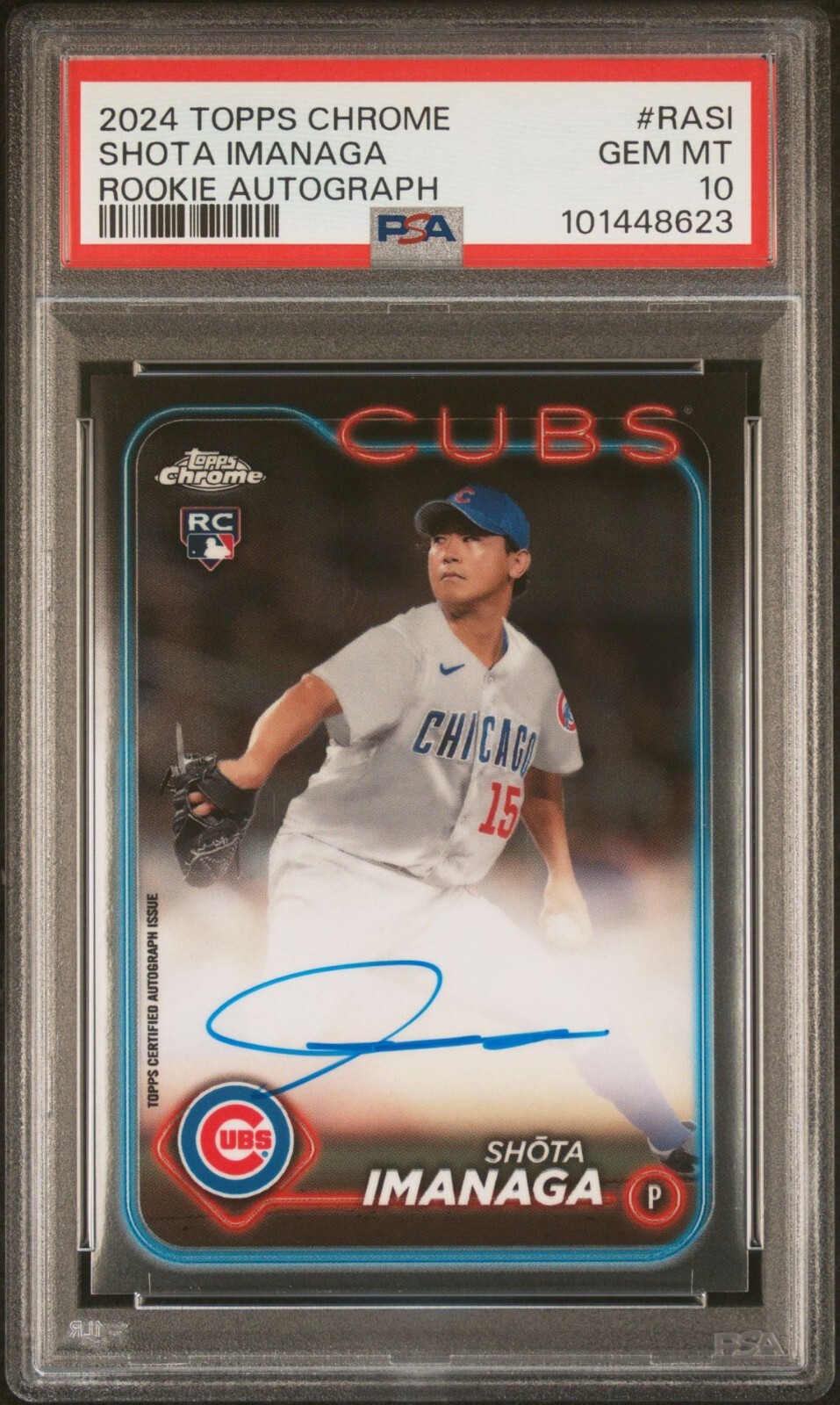 Shota Imanaga 2024 Topps Chrome #RA-SI Rookie Autographs PSA 10 Gem Mint RC Cubs