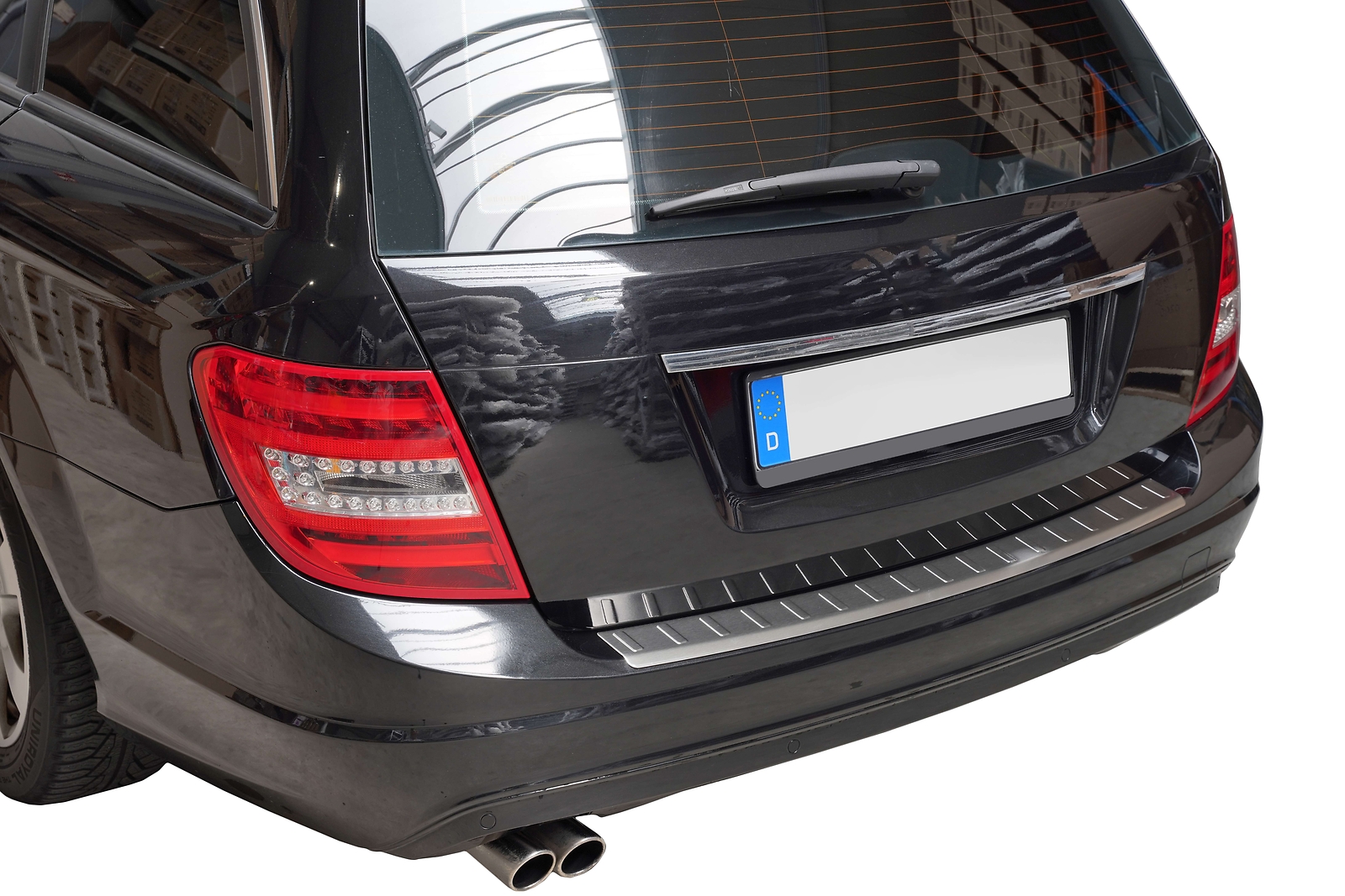 MERCEDES S204 W204 Kombi Edelstahl Ladekantenschutz mit Abkantung 