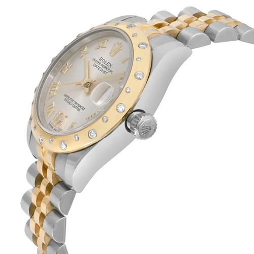 Rolex Datejust 31MM 18K Yellow Gold Steel Diamond Silver Dial Watch 178343 - Bild 3 von 6