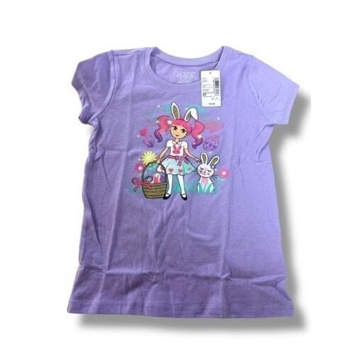 NWT The Childrens Place - girls Purple Easter T Shirt - Sz 5T
