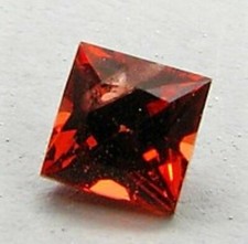 GARNET RED ORANGE PRINCESS CUT SQUARE GEM AFRICAN NATURAL FACETED GEMSTONE 4mm