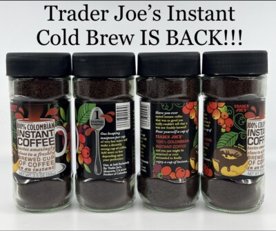 4X Trader Joe's Instant Coffee 3.5 oz Trader Joes Replaced Instant Cold Brew Jar