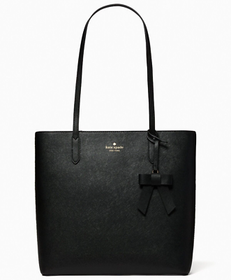 Kate Spade Brynn Large Tote Black Saffiano Bag K5797 Bow NWT Purse