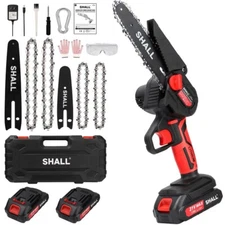 SHALL 4+6" Mini Handheld Electric Chainsaw Cordless Chain Saw 21V US