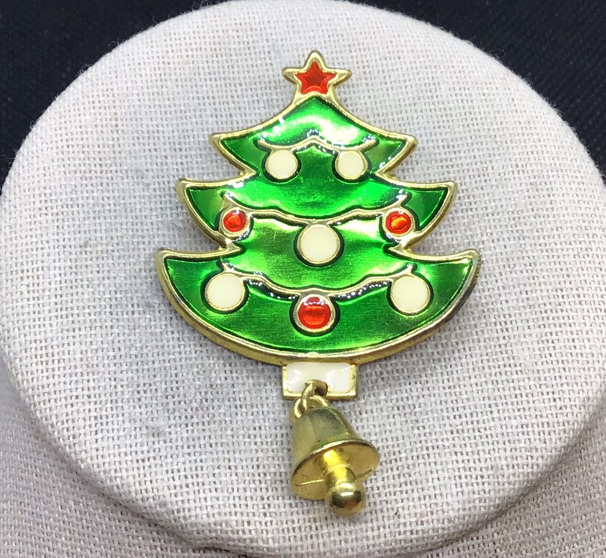 Vintage Christmas Holiday Costume Large Enameled Tree Pin C874 | eBay