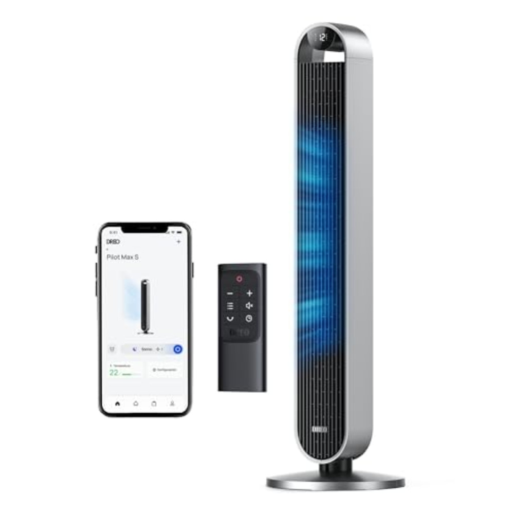 Dreo Pilot Max Smart WiFi Ventilatore a Torre con Controllo vocale, Controllo AP