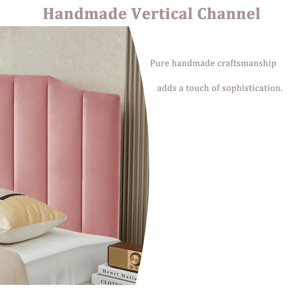 Velvet Upholstered King/Cal King Headboard, Tufted Headboard for King