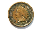 1863 Copper Nickel Indian Head Cent with F details,  Nice *Low Priced* Coin