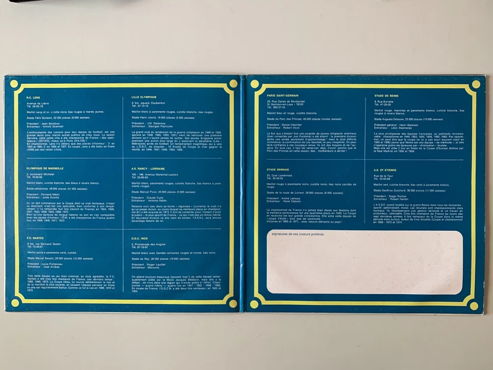 DISQUE 33T - LP FOOTBALL HYMNES DES GRANDS CLUBS FRANCAIS - Photo 3/3