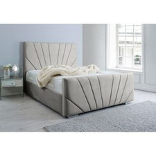 Image of Designer Plush Velvet Sunrise Bed With/Without Ottoman Gaslift Storage.