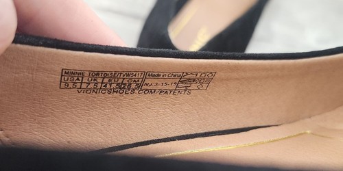 Vionic donna tg. Tacchi a spillo 9,5 Minnie tartaruga neri scamosciati nuovi con scatola - Foto 4 di 8