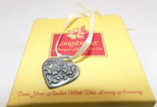 Sweetheart Basket Bouquet Heart Tie-On Charm New w/ Box 2001 Longaberger 78328