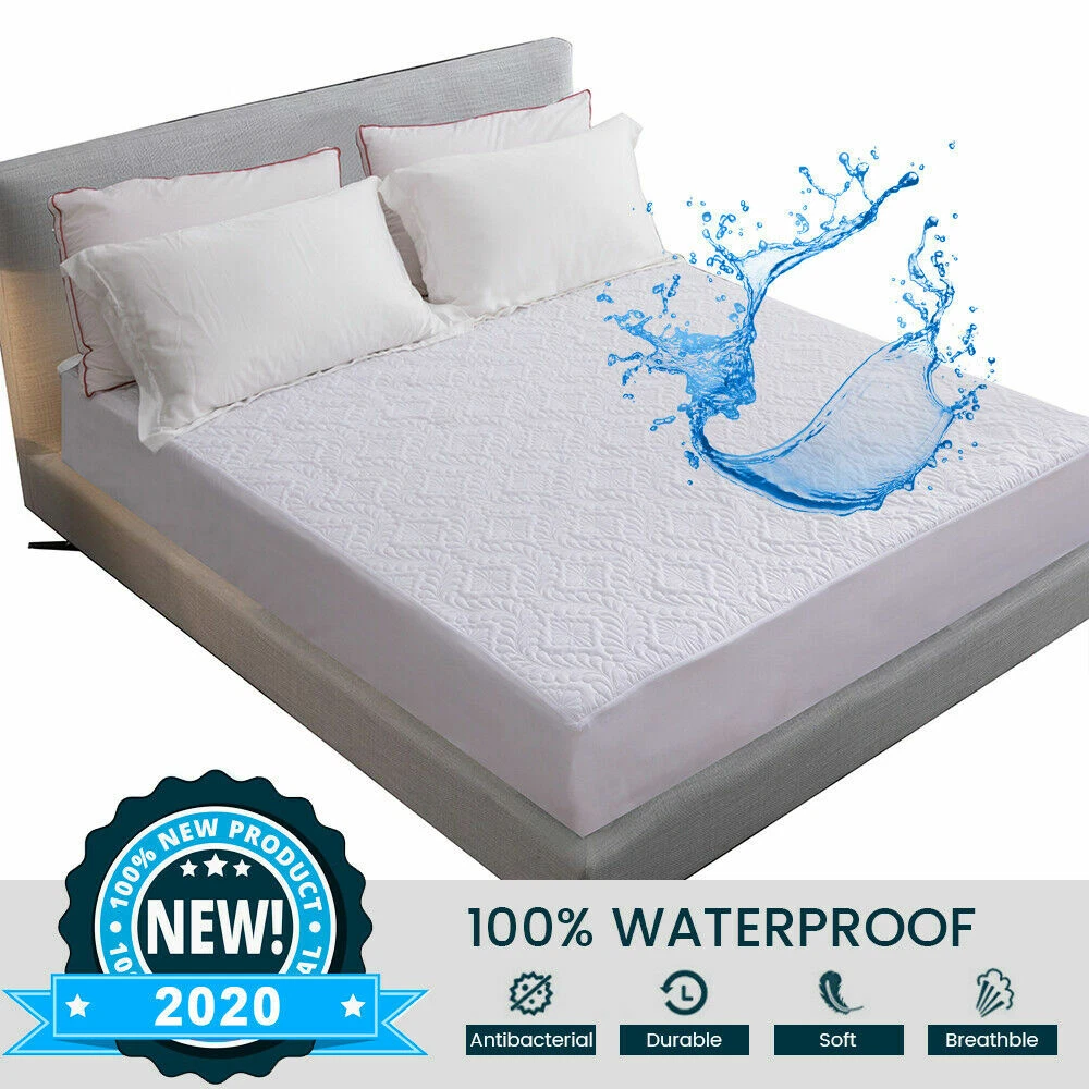 Waterproof Fitted Mattress Cover Pad Non slip Bed Sheet Protector