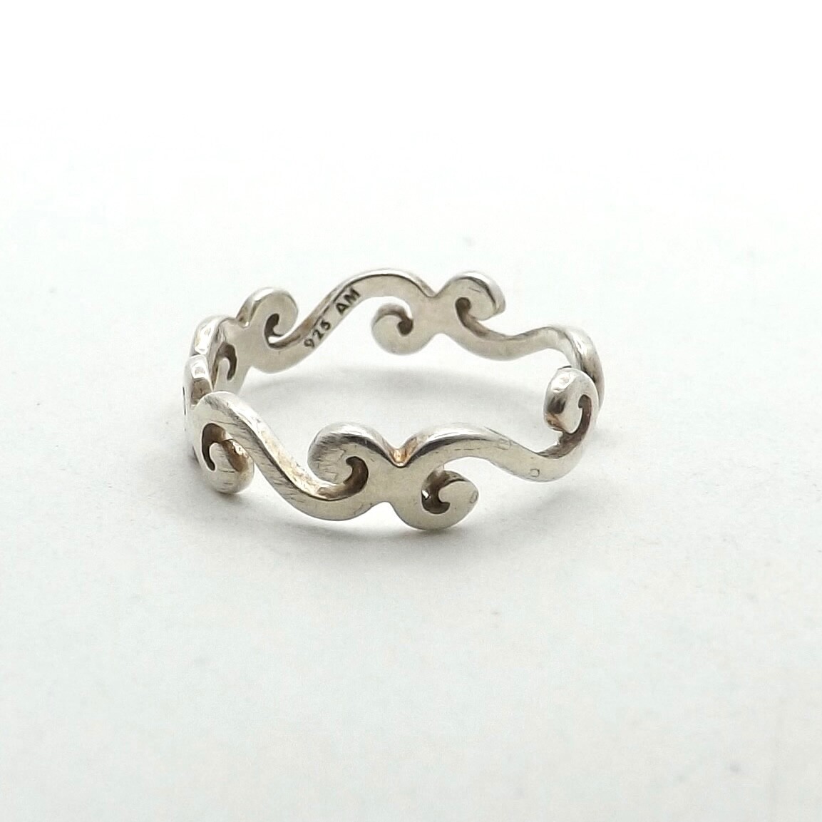 Sterling Silver Scroll S Toe Ring Adjustable Band - image 3
