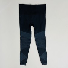 Spanx Look At Me Now Seamless Moto Legging Medium Women's Black Gray Slimming