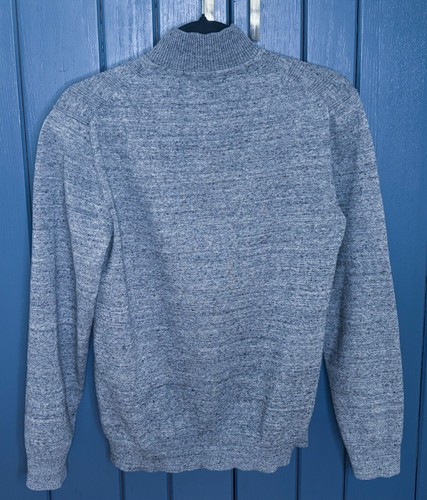 Mens Gray Speckle Full Zip Ribbed Cardigan Sweater Size Small Preppy Classy - Picture 4 of 6