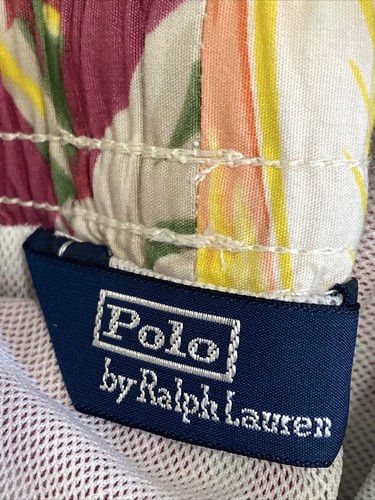 Polo Ralph Lauren Swim Trunks Mens 2X Big Hawaiian Floral Red Maroon Pocket - Picture 3 of 13