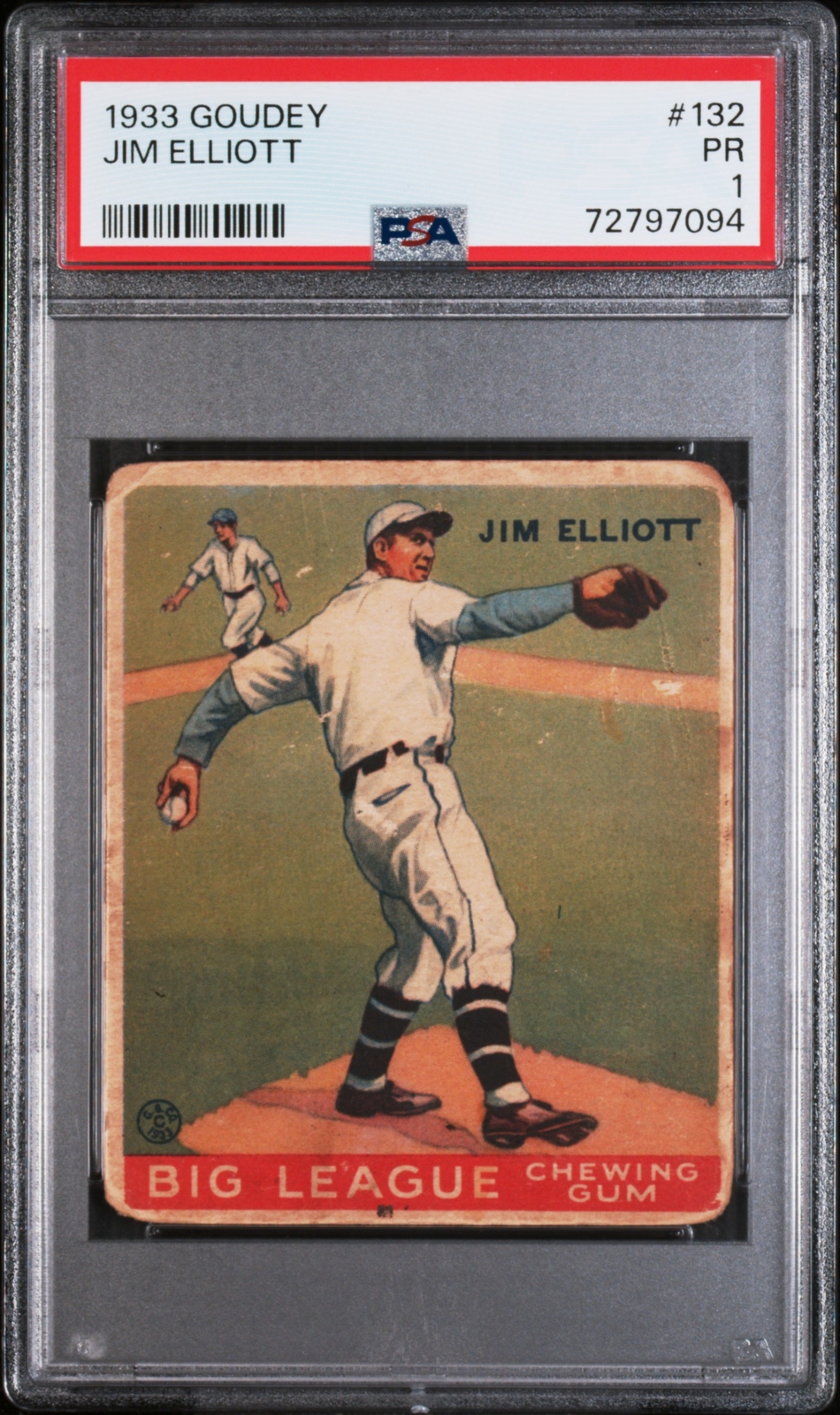 1933 Goudey #132 Jim Elliott PSA 1