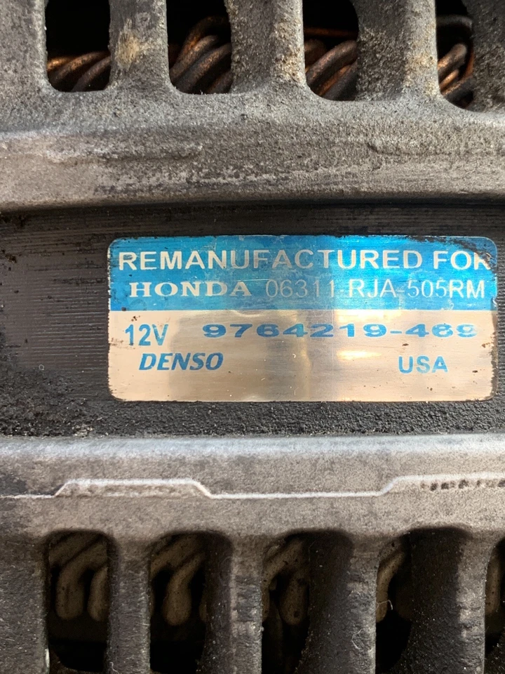 2005-2008 Acura RL MDX conjunto de alternador 06311-RJA-505RM FABRICANTE DE EQUIPAMENTO ORIGINAL testado - Imagem 3 de 4
