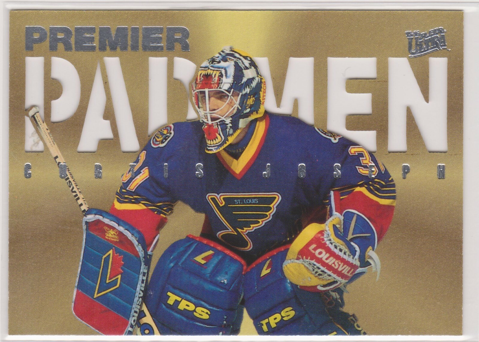 1995-96 Fleer Ultra Curtis Joseph Premier Padmen Pad Men Insert Card #6
